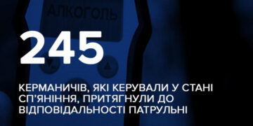 Від початку 2025-го року закарпатські патрульні притягнули до відповідальності за нетверезе керування 245 водіїв