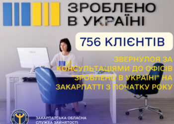 756 клієнтів звернулося за консультаціями до офісів “Зроблено в Україні” на Закарпатті з початку року