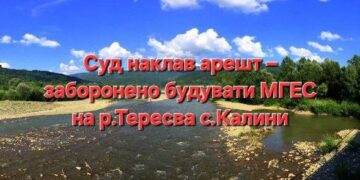 Тячівський суд наклав арешт на землю під будівництво МГЕС в Калинах (ДОКУМЕНТ)