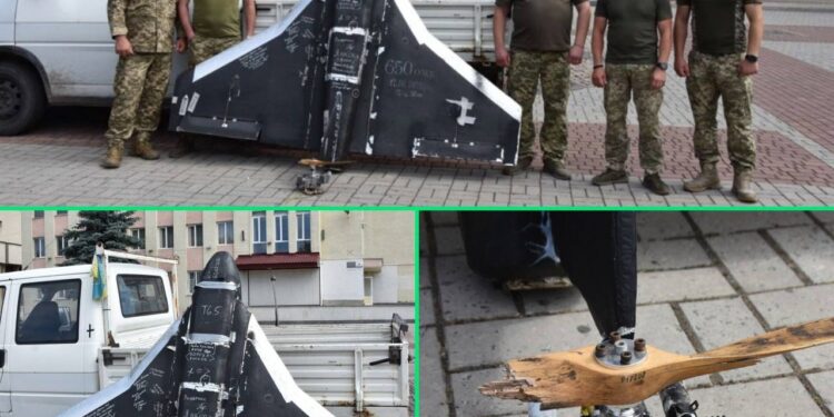 “Монстр” у центрі міста: в Іршаві продемонстрували збитий російський безпілотник –