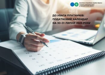 Податковий календар на 30–31 липня 2025 року: терміни сплати для ФОПів, підприємств та громадян –