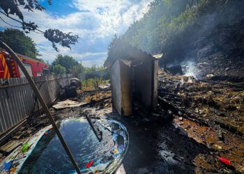 У Чинадійові через пожежу в надвірній споруді з сіном “підгоріли” два припарковані поруч авто (ФОТО)