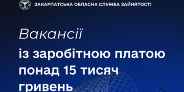 Знайти роботу із зарплатою понад 15 тисяч гривень допоможуть у Закарпатській обласній службі зайнятості