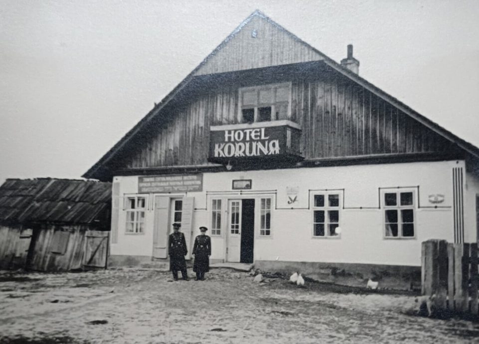 Готель «koruna» у селищі Ясіня, 1936 рік. Архів Михайла Марковича