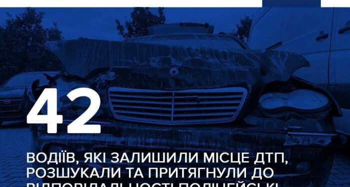За минулий місяць закарпатські поліцейські розшукали 42 водіїв, які залишили місце ДТП