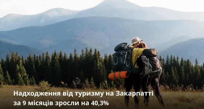 Надходження від туризму на Закарпатті зростають і склали майже 21,2 млн грн
