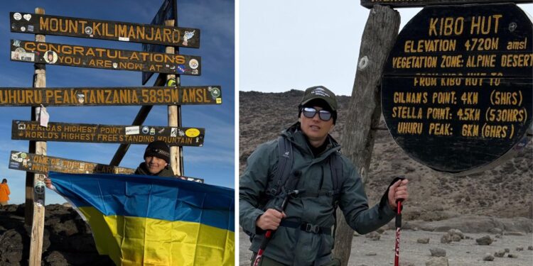 Закарпатець підняв прапор України на найвищій горі Африки (ФОТО)