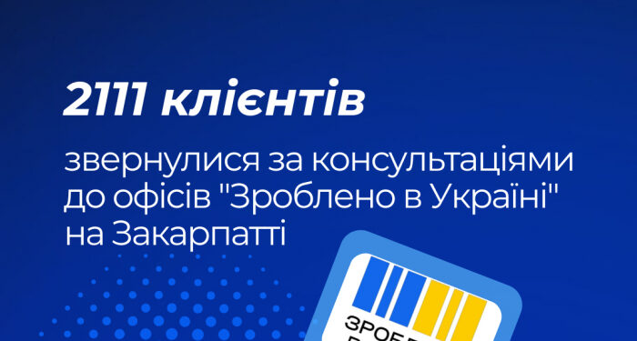 2111 клієнтів звернулися за консультаціями до офісів “Зроблено в Україні” на Закарпатті з початку року