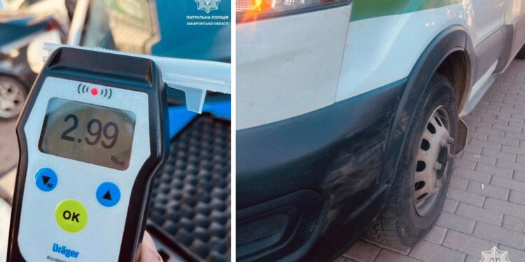 В Ужгороді п’яний водій спричинив ДТП біля торгового центру (ФОТО)