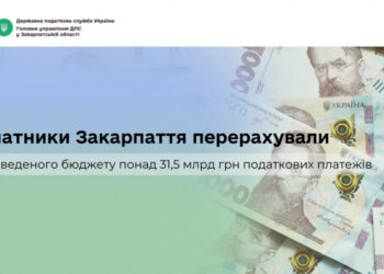 Платники Закарпаття перерахували до зведеного бюджету понад 31,5 млрд грн податкових платежів
