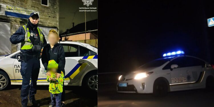 У Мукачеві посеред ночі патрульні знайшли малюка, який сам блукав вулицями (ФОТО)