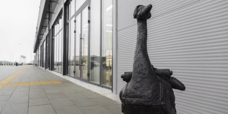 У Мукачеві встановили четвертого бронзового гусака (ФОТО)